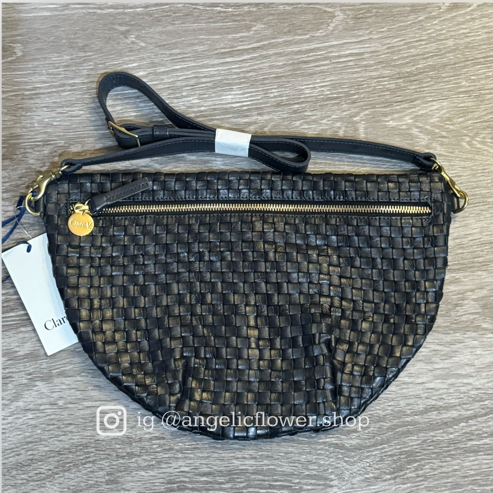 Clare V. Grande Woven Leather Belt Bag in Twilight NWT